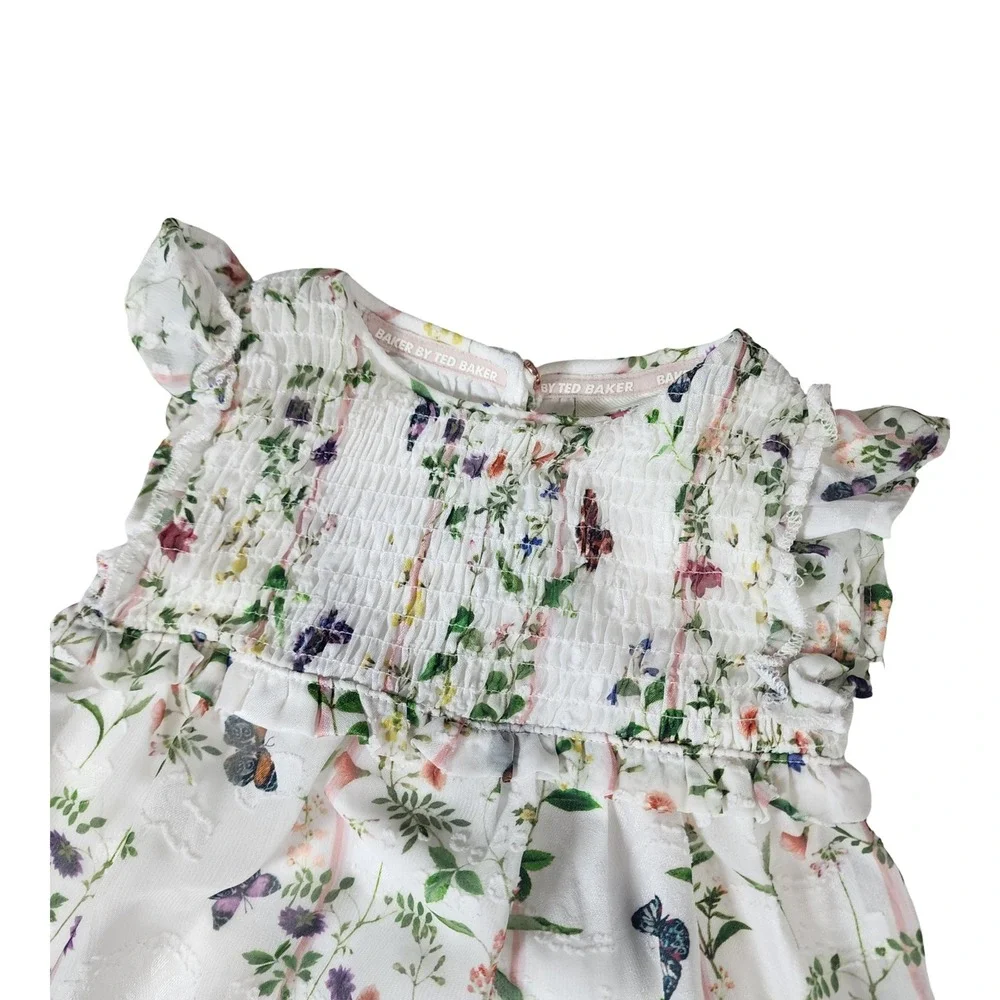 Baker‎ by Ted Baker Baby Girl Floral Butterfly Smocked Bubble Romper 3-6 Months